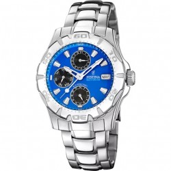 Montre Homme Festina Multifonctions Bleu Bracelet en Acier