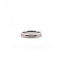 Alliance Or blanc 750/000 et diamant, 3.5 mm