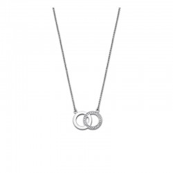 Collier femme lotus style en acier couleur argent