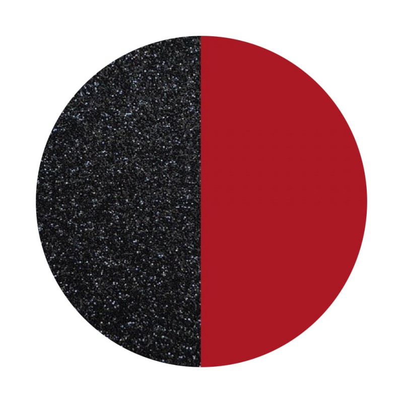 CUIR BAGUE LES GEORGETTES NOIR PAILLETTES / ROUGE 16 MM