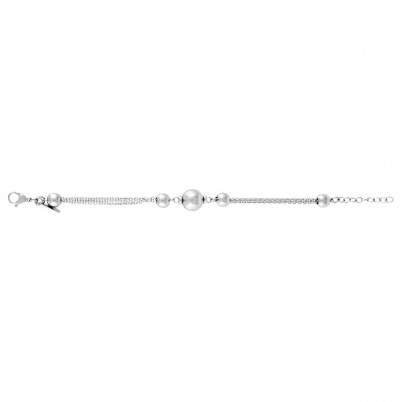 Bracelet Amporelle boules acier argenté