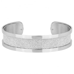 Amporelle Bracelet rigide en Acier glitter blanc