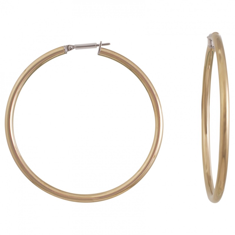 Boucles d'oreilles créoles Amporelle acier doré