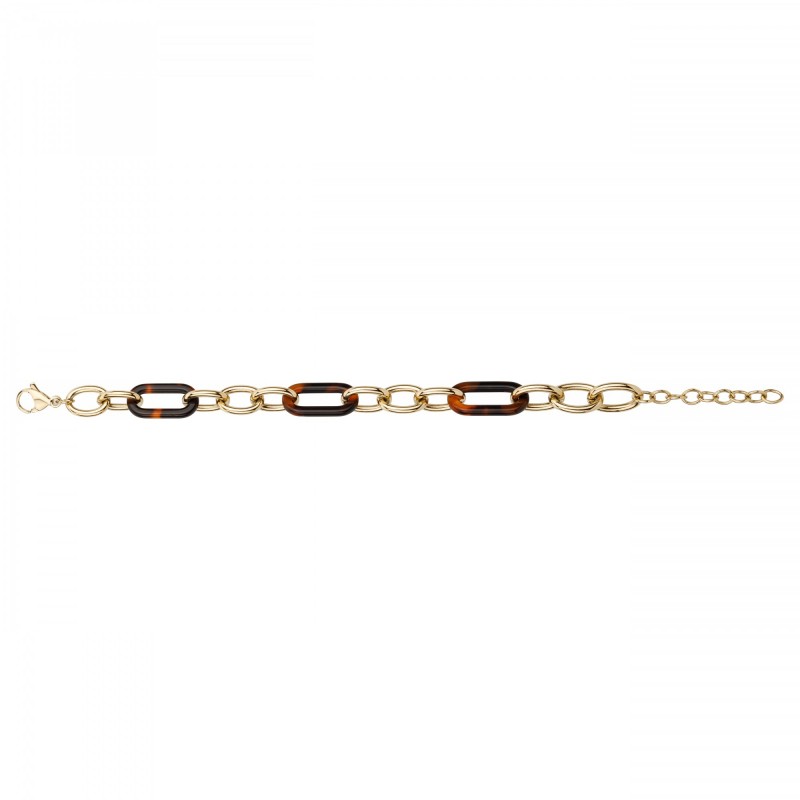 Bracelet Amporelle acetate mordoré acier doré