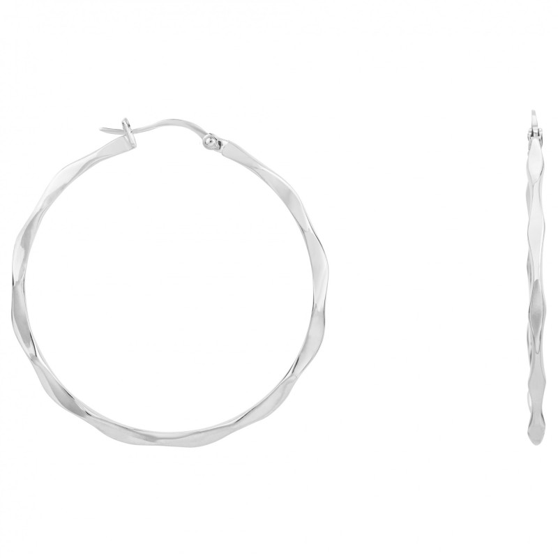 Boucles d'oreilles créoles Amporelle torsade acier