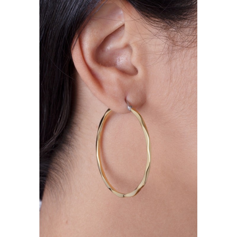 Boucles d'oreilles créoles Amporelle torsade acier doré