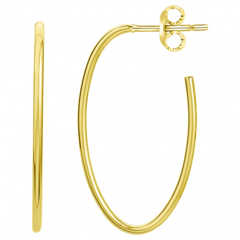 Boucles d'oreilles demi-créoles Amporelle ovales acier doré
