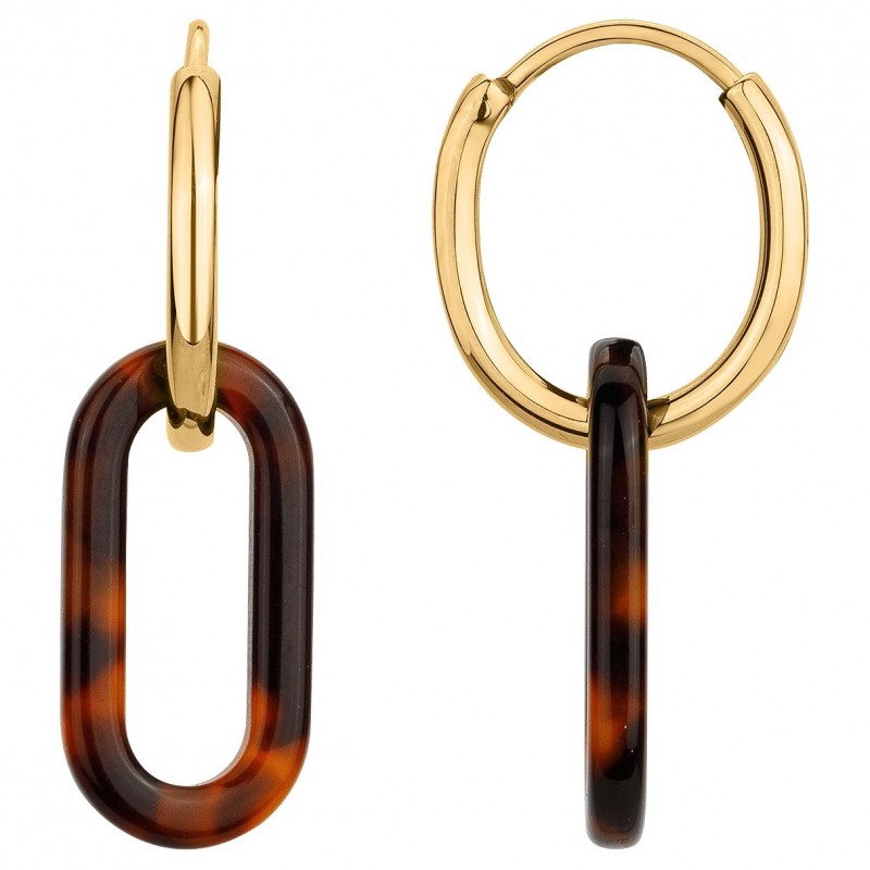Boucles d'oreilles créoles Amporelle acetate acier doré