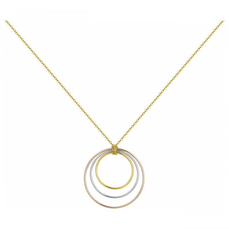 Collier Amporelle anneaux acier tricolore