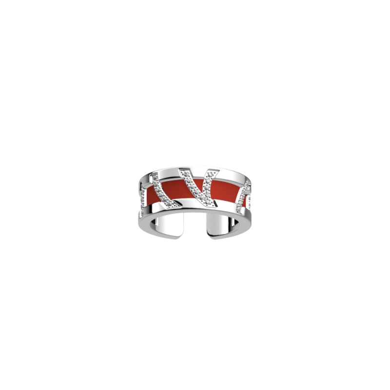 CUIR BAGUE LES GEORGETTES PEILLETTES NOIRES / ROUGE 8 MM