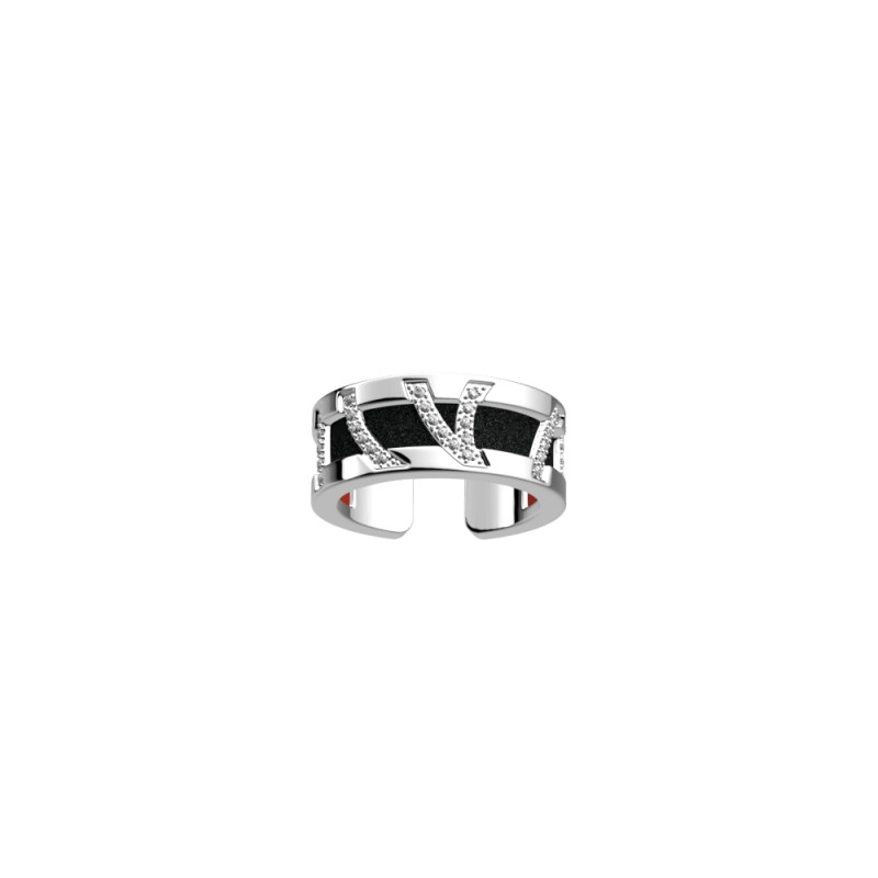 CUIR BAGUE LES GEORGETTES PEILLETTES NOIRES / ROUGE 8 MM