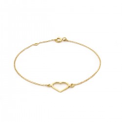 Bracelet femme Carador Coeur collection minimaliste en or jaune 375/000