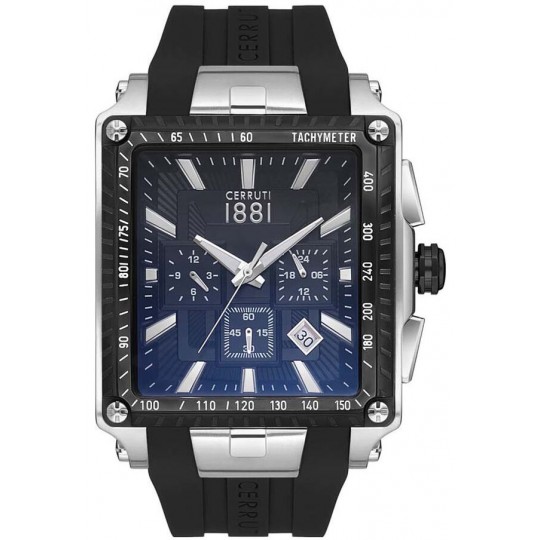 Montre Chronographe Cerruti Suisse - Cadran Noir, Bracelet Acier, Certifiée COSC, Neuf Avec Étiq.