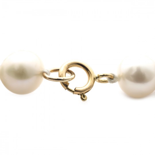 Bracelet De Perles Vintage Avec Fermoir En Or 9 Carats (375/1000) - Poids 8.36g