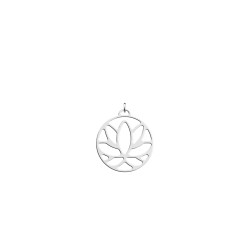 LES GEORGETTES PENDENTIF lotus FINITION ARGENT 25MM