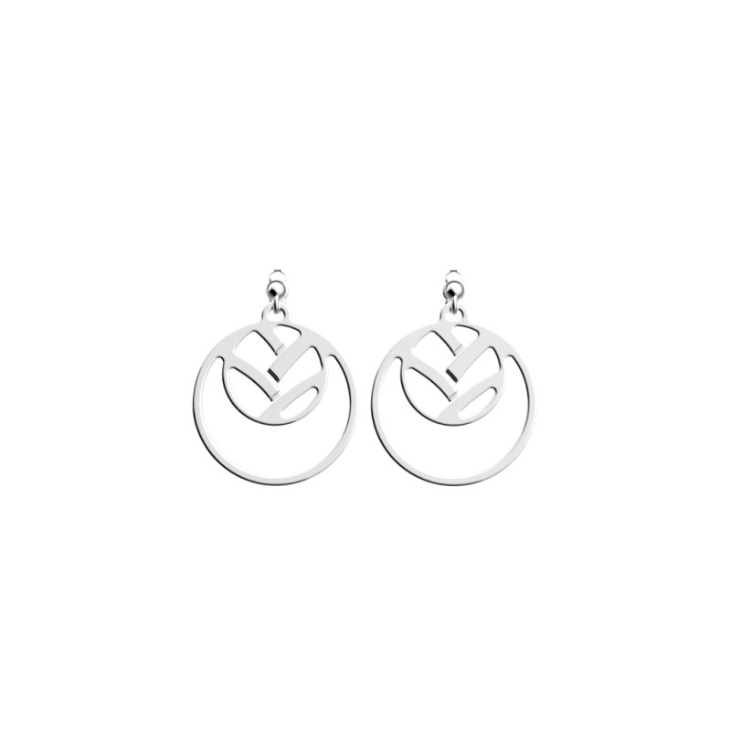 BOUCLES D'OREILLES LES GEORGETTES TRESSE LAIOTN ARGENTÉ 16 MM
