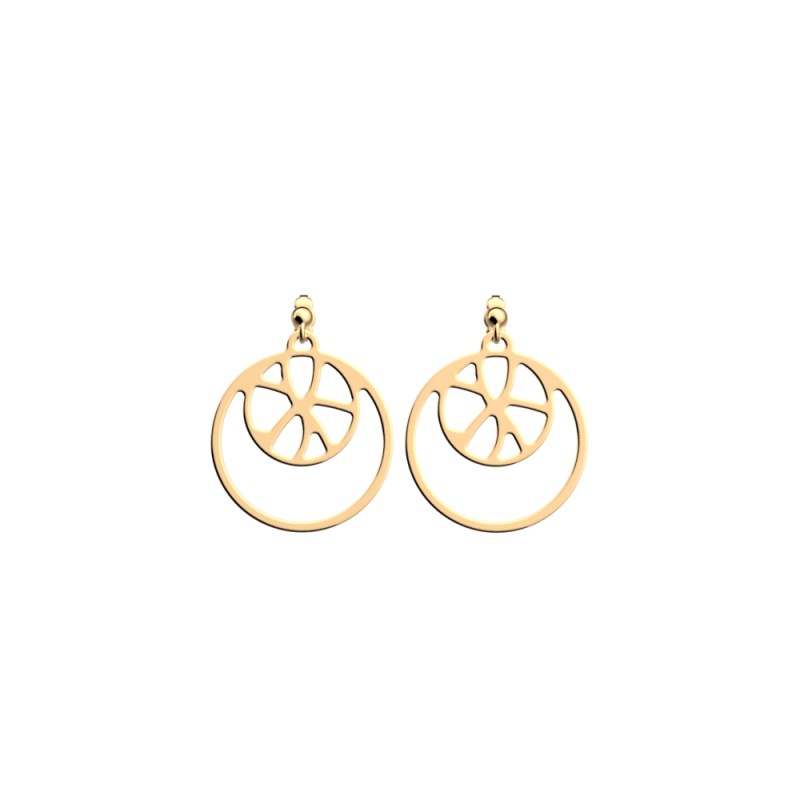 BOUCLES D'OREILLES LES GEORGETTES NENUPHAR LAITON DORÉ 16 MM