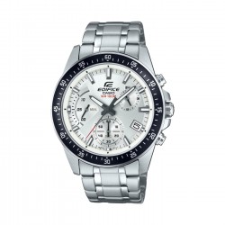 Montre Chrono homme Edifice by Casio acier gris argent cadran blanc