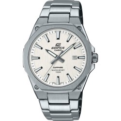 Montre Chrono homme Edifice by Casio acier gris argent cadran blanc