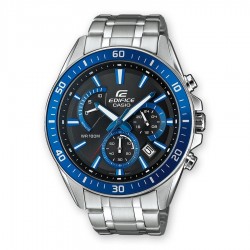 Montre Chrono homme Edifice by Casio acier gris argent cadran bleu