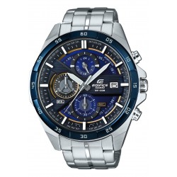 Montre Chrono homme Edifice by Casio acier gris argent cadran bleu