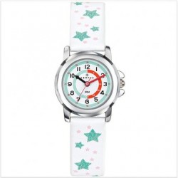 Montre Fille Certus Bracelet Blanc avec Motif Etoiles