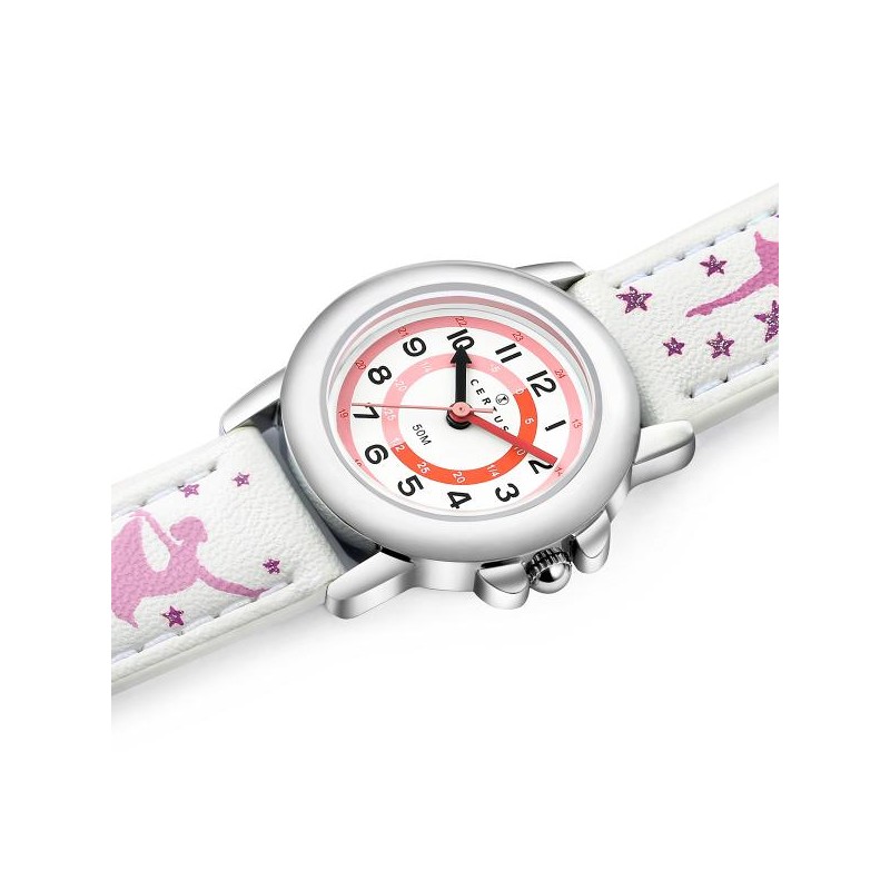 Montre analogique Certus Junior ballerine bracelet cuir blanc