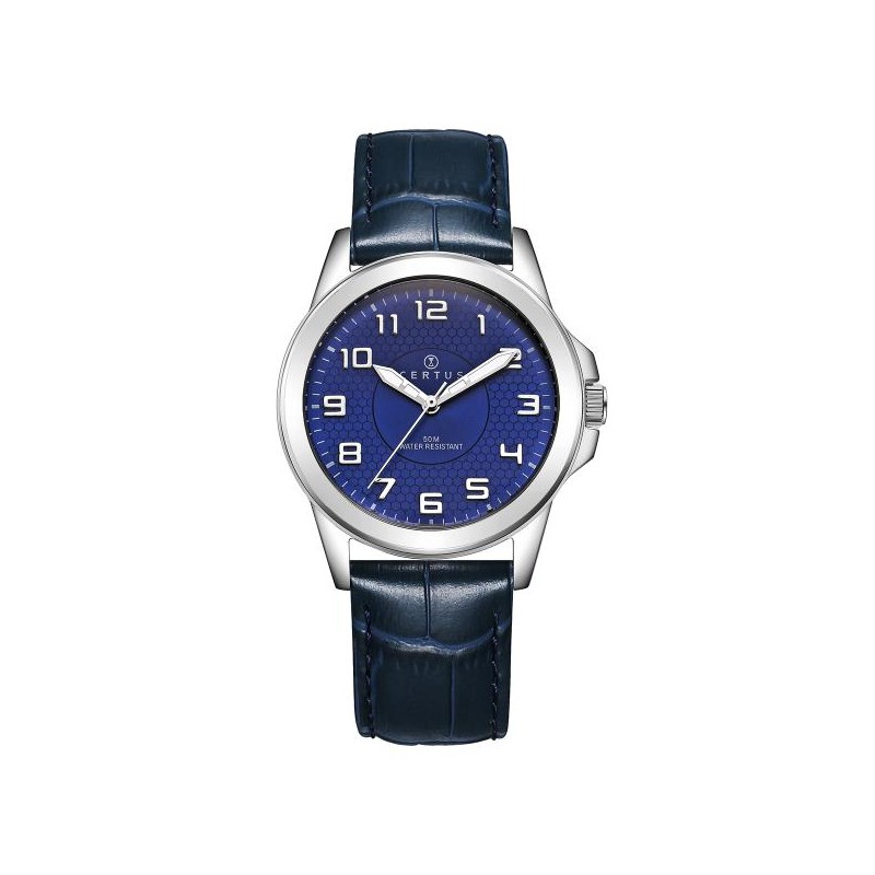 Montre analogique Certus bracelet cuir bleu
