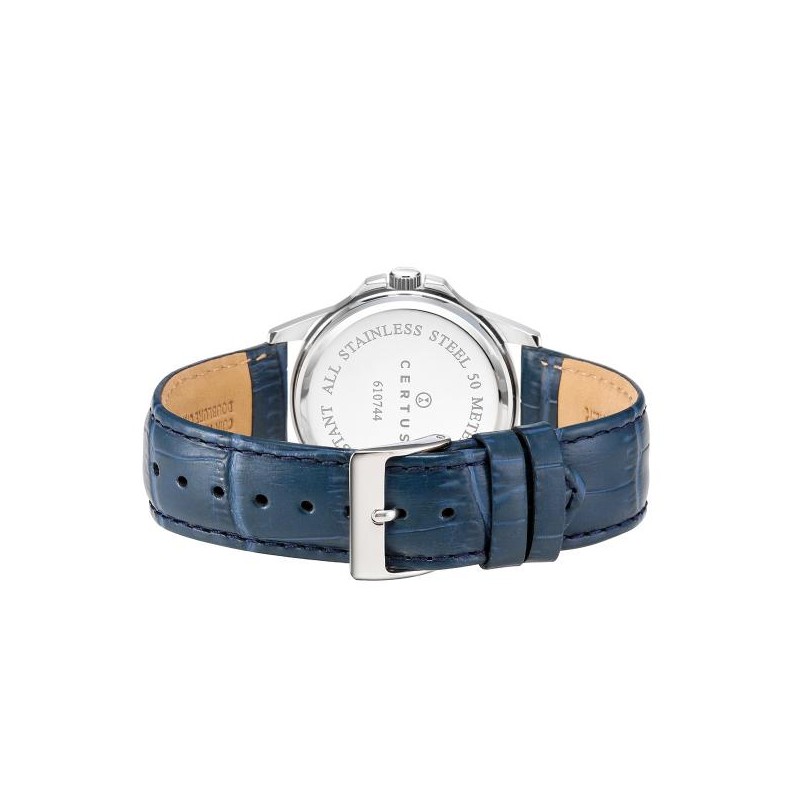 Montre analogique Certus bracelet cuir bleu