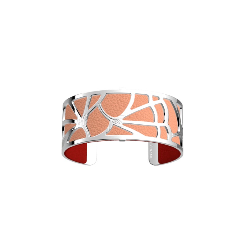 CUIR MANCHETTE LES GEORGETTES BARBE A PAPA / ROUGE ACIDULE 25MM