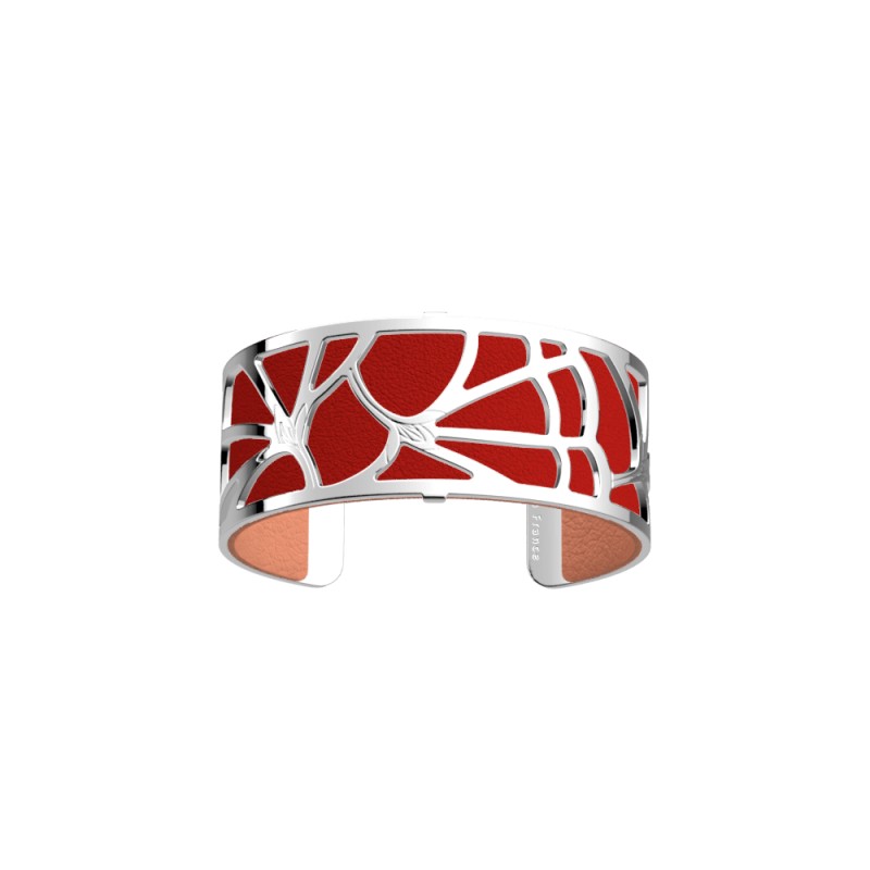 CUIR MANCHETTE LES GEORGETTES BARBE A PAPA / ROUGE ACIDULE 25MM
