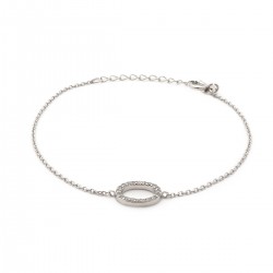 Bracelet Femme Carador motif ovale argent 925/000 et oxydes de zirconium