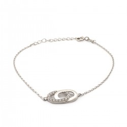 Bracelet Femme Carador ovales enlacés argent 925/000 et oxydes de zirconium