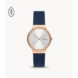 Montre Femme Skagen Freja cuir bleu