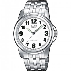 Montre homme Casio acier gris argent CADRAN blanc