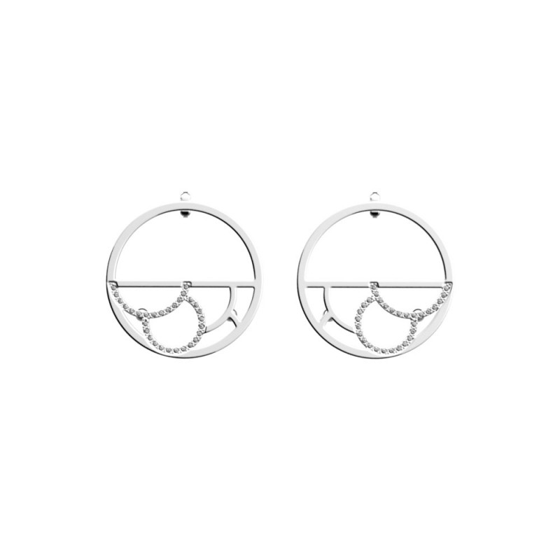 BOUCLES D'OREILLES LES GEORGETTES PRÉCIEUSES GOURMANDISES LAITON ARGENTÉ 30 MM