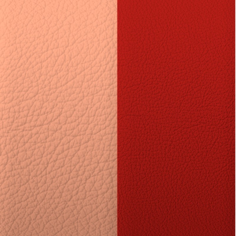 CUIR BOUCLES D'OREILLES LES GEORGETTES BARBE A PAPA / ROUGE ACIDULE 30MM
