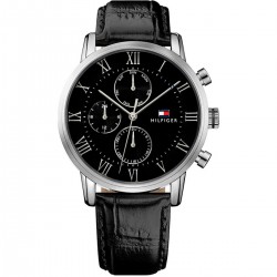 Montre homme tommy hilfiger collection Kane en cuir noir