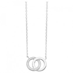 Collier femme Carador en  argent 925/000 et oxydes de zirconium motif double cercle