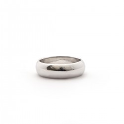 Bague femme anneau demi-jonc type alliance Carador en argent 925/000 rhodié 4mm