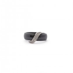 Bague Carador Céramique Noire et Oxyde de Zirconium