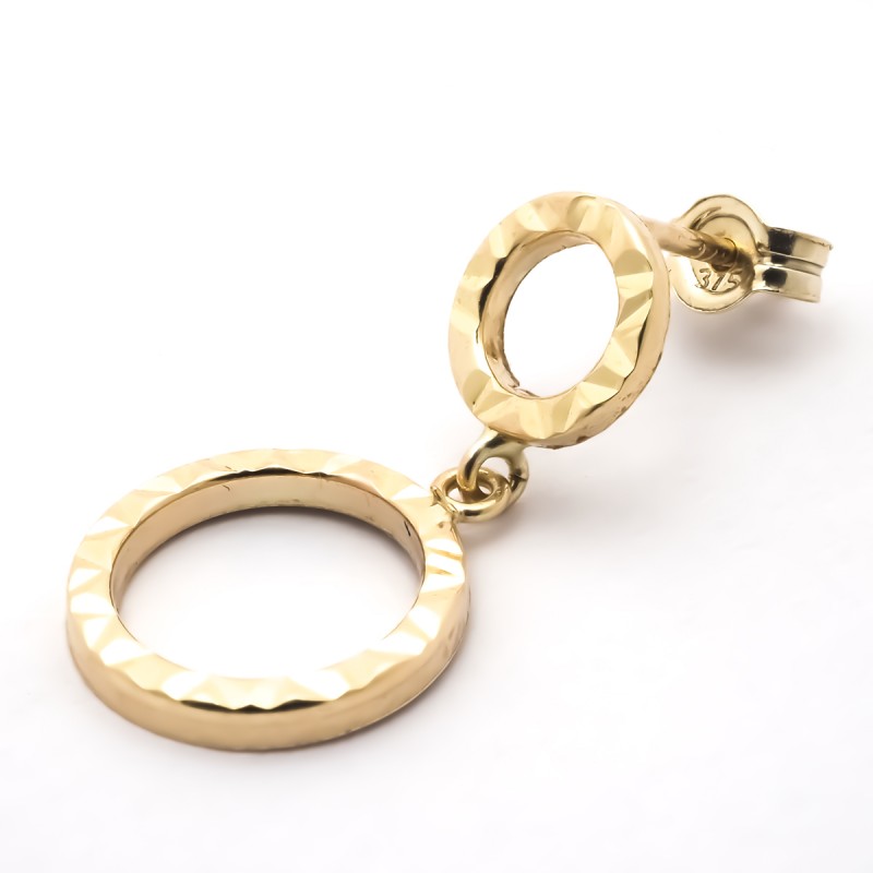 BOUCLES D'OREILLES CARADOR DOUBLES ANNEAUX OR JAUNE 375/000