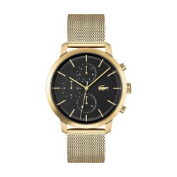 MONTRE LACOSTE HOMME MAILLE MILANAISE DOREE CHRONOGRAPHE