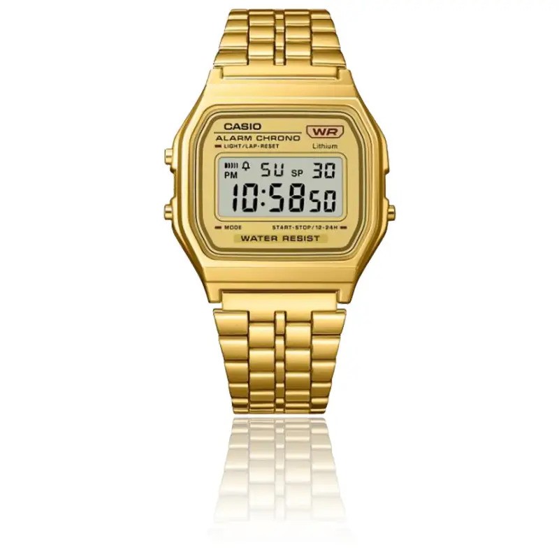 Montre numérique Casio collection Vintage bracelet acier doré