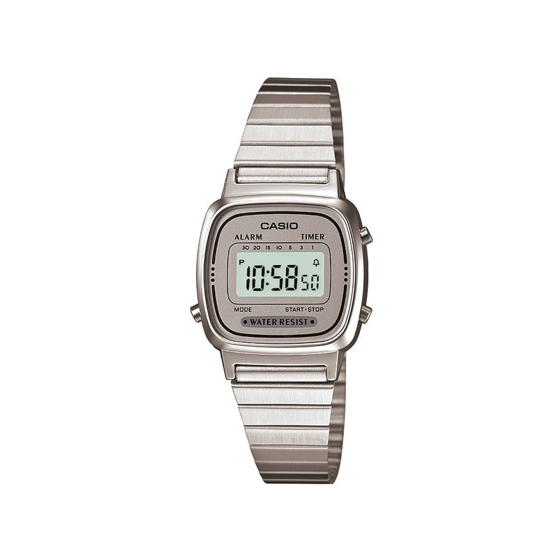 Montre numérique Casio bracelet acier argenté