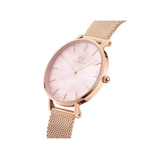 Montre Daniel Wellington Petite Dover Rose Gold - Cadran Ivoire Et Bracelet NATO Blanc