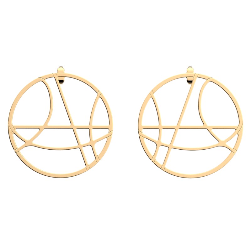BOUCLES D'OREILLES LES GEORGETTES VALSE LAITON DORÉ 43 MM