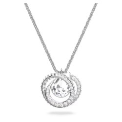 Collier Swarovski femme argenté pendentif cristaux blancs