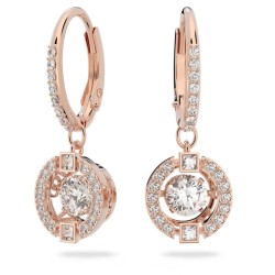 Boucles d'oreilles Pendantes Swarovski doré rose