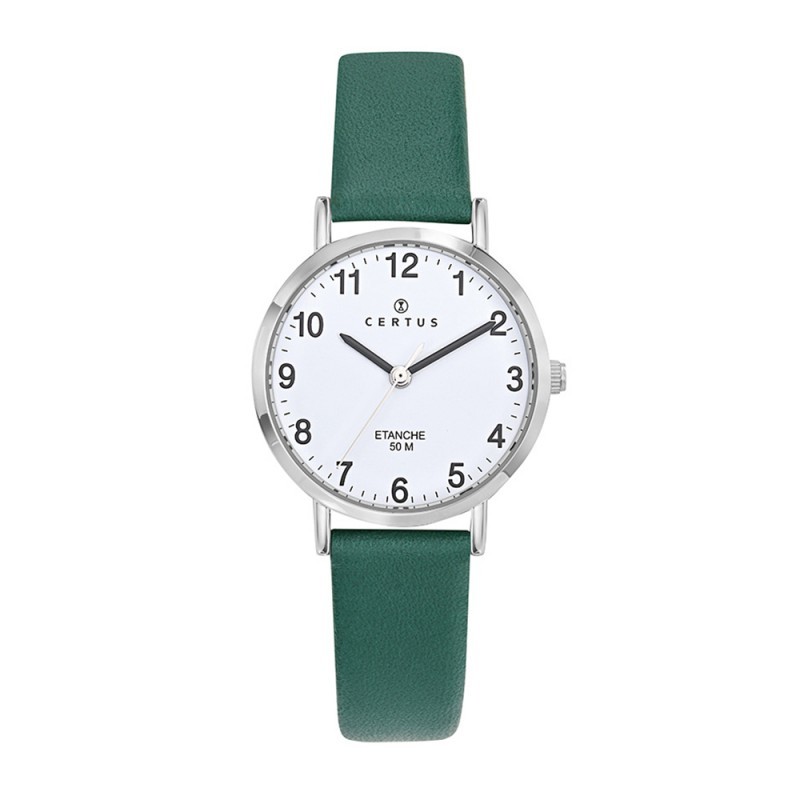 Montre analogique Certus bracelet cuir vert